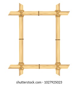 Realistic Bamboo Frame  isolated on white.  Vector illustrations.