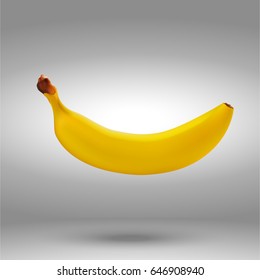 realistic banana isolated on white background. Vector illustration