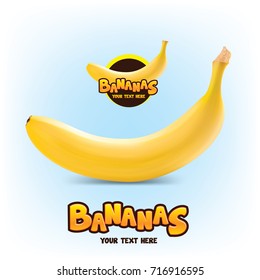 Realistic Banana vector logo illustration