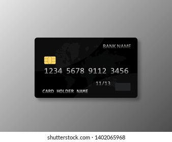 Realistic bank card template isolated. Finace object plastic card. EPS 10