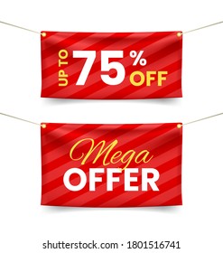 Realistic Banner with Folds . Isolated Vector Elements