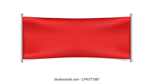 Realistic Banner with Folds on White Background . Isolated Vector Elements