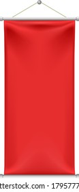 Realistic Banner with Folds on White Background . Isolated Vector Elements