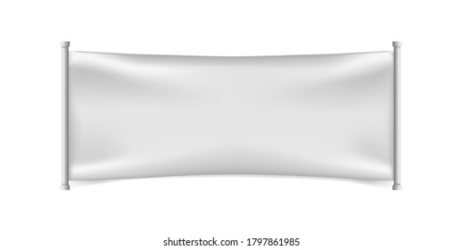 Realistic Banner with Folds on White Background . Isolated Vector Elements