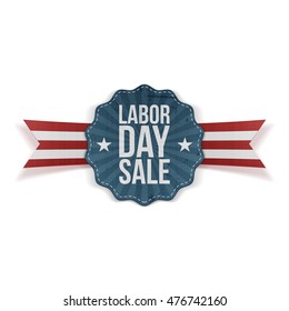 Realistic Banner with Labor Day Sale Text