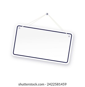 Realistic banner for paper design. Realistic vector signboard on white background. Vector