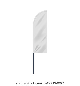 Realistic Banner Stand, Beach Flag. Portable Blank Display On A Lightweight Pole. Isolated 3d Vector Feather Or Bowflag