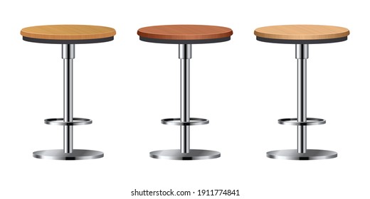 Realistic Bar Chair Set Vector Illustration