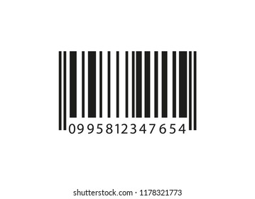 Realistic bar code icon. A modern simple flat barcode. Marketing, the concept of the Internet. Fashionable vector sign of a market trademark for website design, mobile application. Bar code logo.