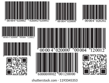 Realistic bar code icon. A modern simple flat barcode. Marketing, the concept of the Internet.