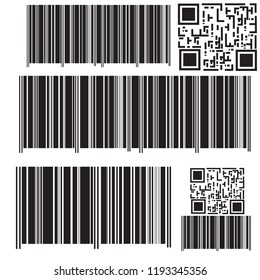 Realistic bar code icon. A modern simple flat barcode. Marketing, the concept of the Internet.