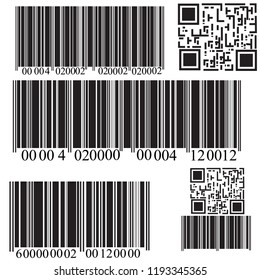 Realistic bar code icon. A modern simple flat barcode. Marketing, the concept of the Internet.