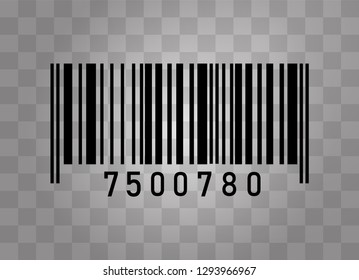 Realistic bar code icon. A modern simple flat barcode. Marketing, the concept of the Internet. Fashionable vector sign of a market trademark for website design, mobile application. Bar code logo.
