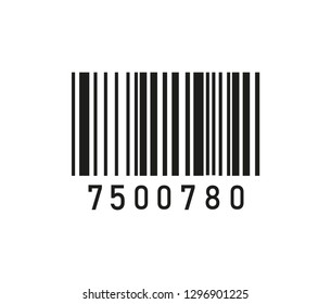 Realistic bar code icon. A modern simple flat barcode. Marketing, the concept of the Internet. Fashionable vector sign of a market trademark for website design, mobile application. Bar code logo.