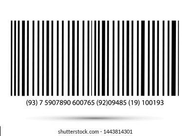 Realistic bar code icon. A modern simple flat barcode. Marketing, the concept of the Internet.