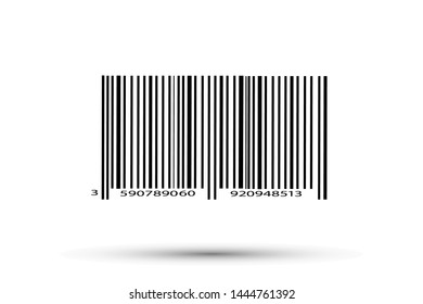 Realistic bar code icon. A modern simple flat barcode. Marketing, the concept of the Internet.