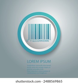 Realistic bar code icon. A modern simple flat barcode. Marketing, the concept of the Internet. Fashionable vector sign of a market trademark for website design, mobile application. Bar code logo