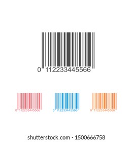 Realistic bar code icon set. A modern simple flat barcode. Marketing, the concept of the Internet. Fashionable vector sign of a market trademark for website design, mobile application. Bar code logo