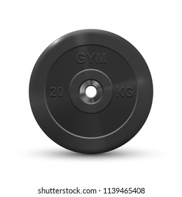 Realistic barbell plate illustration, isolated on white