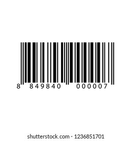 Realistic Barcode. Bar code sale data symbol. Shop sticker. Sell scaner emblem. Supermarket identification price illustration.