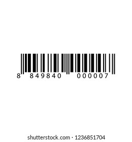 Realistic Barcode. Bar code sale data symbol. Shop sticker. Sell scaner emblem. Supermarket identification price illustration.