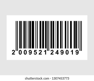 Realistic barcode icon. Bar code vector illustration. Machine-readable code in the form of numbers and a pattern of parallel lines of varying widths, printed on and identifying a product.