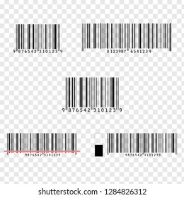 Realistic Barcode icon collection isolated on white background. Bar code vector icon set