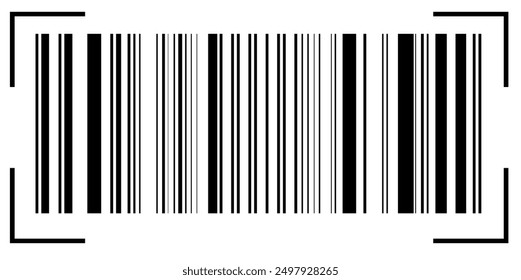 Icono realista del código de barras en un fondo blanco. Diseño de Vector. Conjunto de Vector.