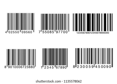 Realistic barcode icon. set of Barcode vector illustration.