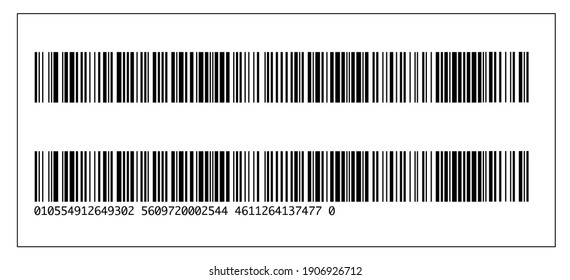 Realistic Barcode and Number icon Template. Flat Vector illustration isolated on white background with Shadow.