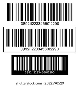 Realistic barcode set icon. Barcode vector illustration.