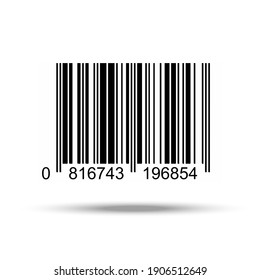 Realistic Barcode Template Icon. Vector illustration isolated on white background with Shadow.