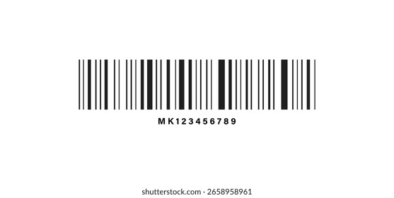 Ilustración vectorial de código de barras realista. Uso de código único para la etiqueta del producto, etiqueta de Precios.
