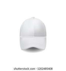 Realistic baseball cap isolated on white background. Vector mock up. 