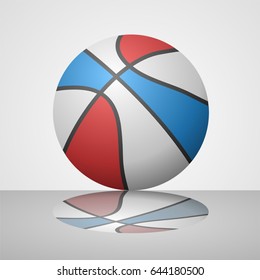 realistic basketball ball draw