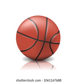 Realistic basketball ball isolated on white background. Vector illustration