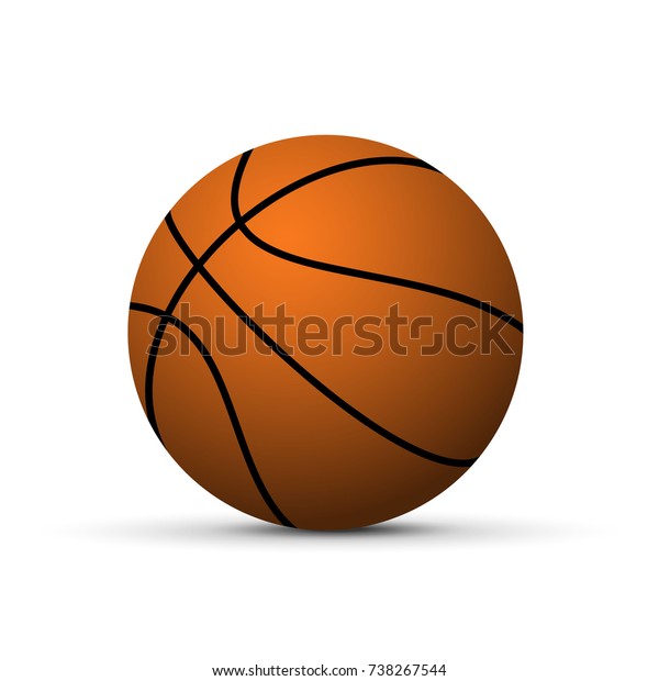 Realistic Basketball Ball Shadow Isolated Stock Vector (Royalty Free ...