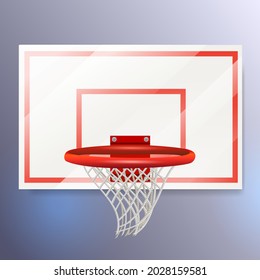 Realistic basketball hoop, basket and net. Vector illustration EPS10. Basket is isolated, you can remove background for your design
