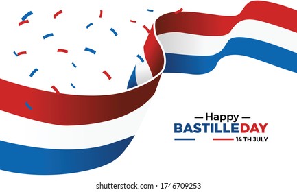 Realistic Bastille day background Free Vector