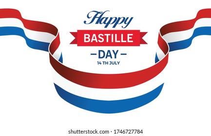 Realistic Bastille day background Free Vector