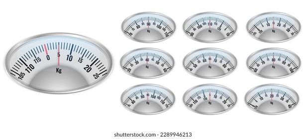 realistic bathroom scale for weighing machine isolated - 3d illustrator