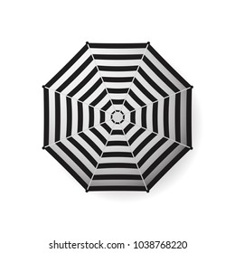 Realistic beach umbrella striped