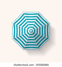 Realistic beach umbrella striped vector