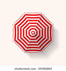 Realistic beach umbrella striped vector