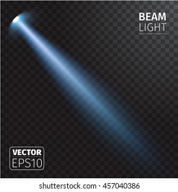 Realistic beam light on transparent background.