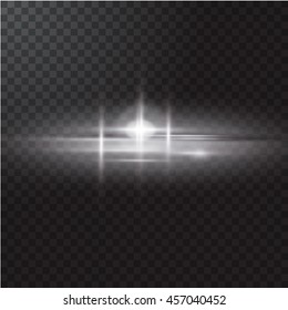 Realistic beam light on transparent background.