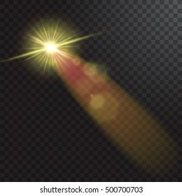 Realistic beam lights on transparent background.