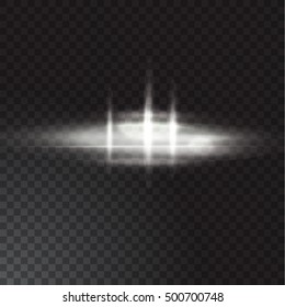 Realistic beam lights on transparent background.