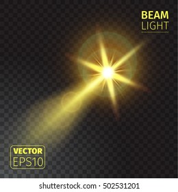 Realistic beam lights on transparent background.