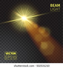 Realistic beam lights on transparent background.